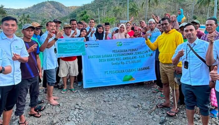 Pegadaian Peduli, Salurkan Bantuan Untuk Pembangunan Jembatan Raba Sa’u Desa Mawu