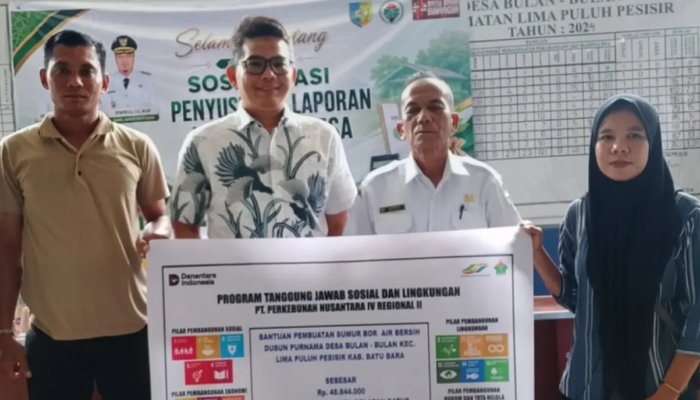 PTPN IV Tanah Itam Ulu Gelontorkan Rp48,8 Juta untuk Sumur Bor Warga Desa Bulan Bulan