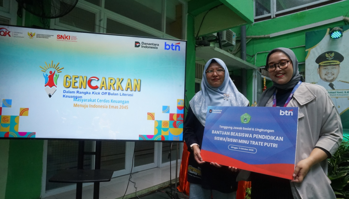 Dukung Pendidikan dan Edukasi Sejak Dini, BTN Gresik Salurkan Bantuan TJSL dan Gelar Literasi Keuangan di MINU Trate Putri