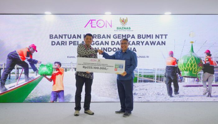 Melalui BAZNAS RI, AEON Indonesia Salurkan Bantuan Rp233 Juta untuk Pemulihan NTT